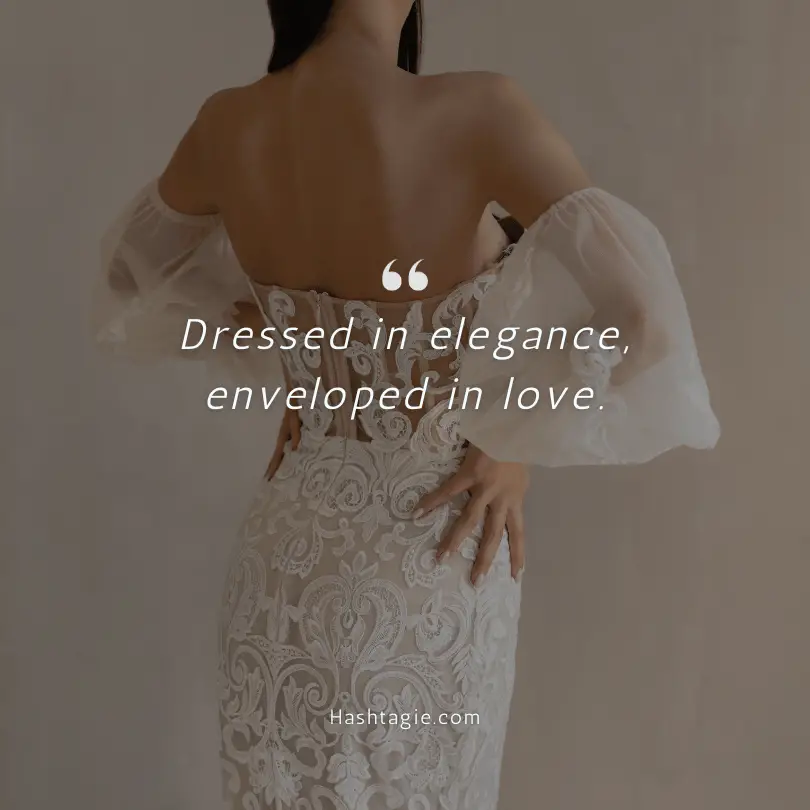 Wedding dress captions example image