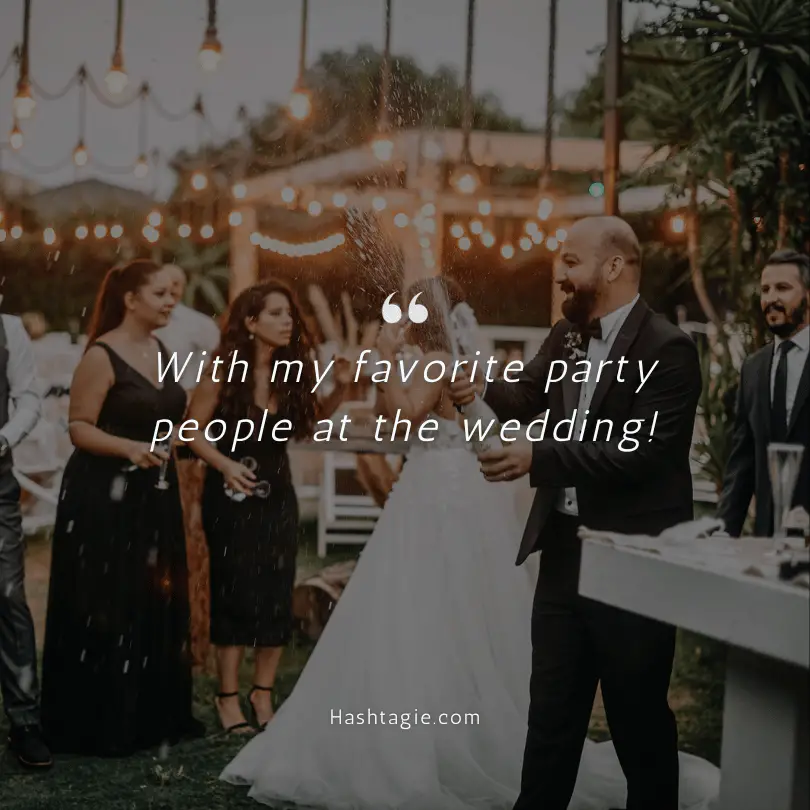 Wedding party captions example image