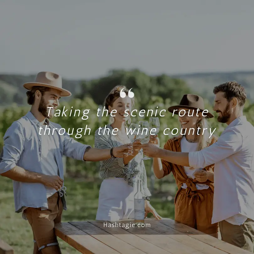 Wine tasting trip captions  example image